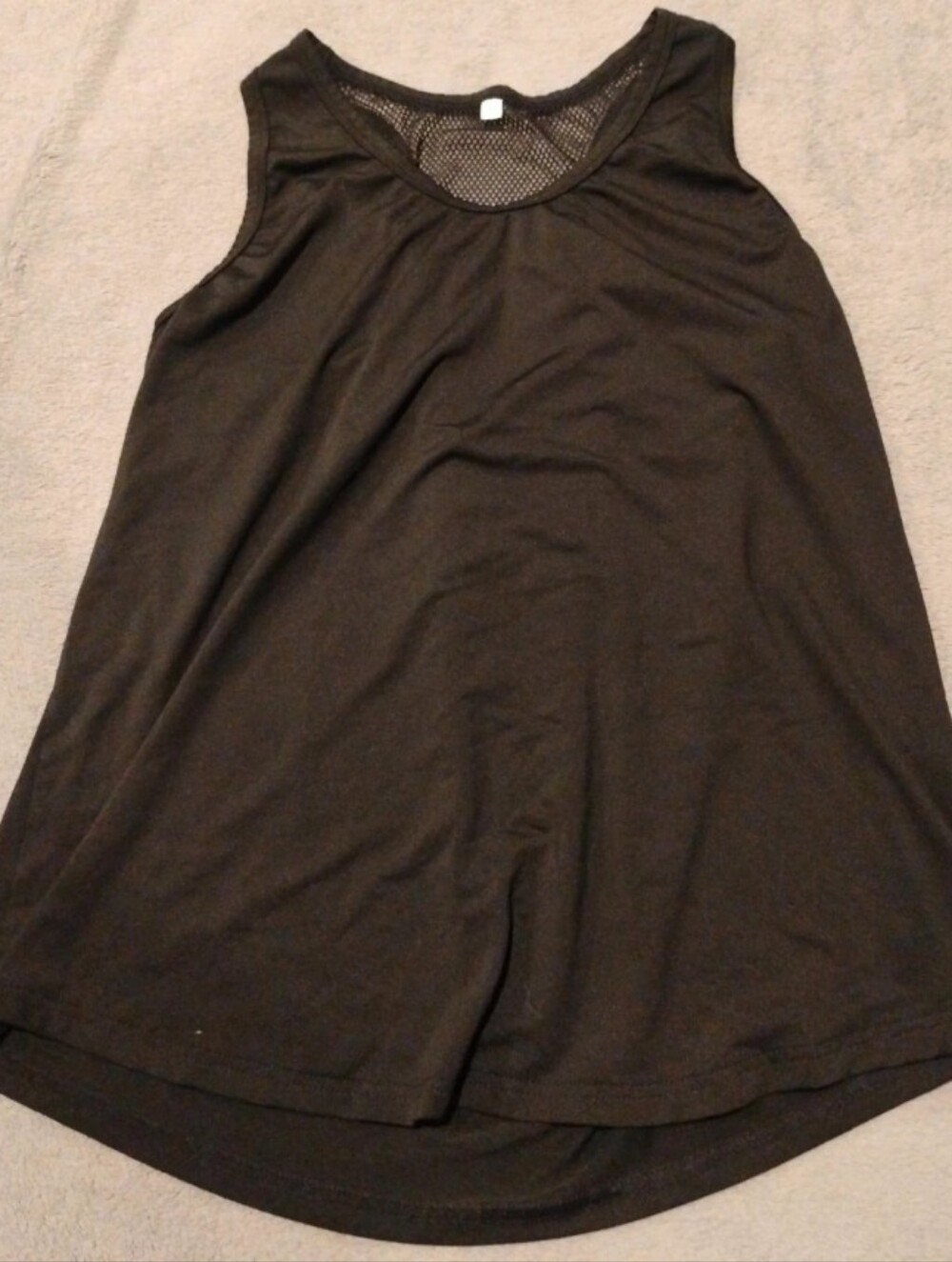 Ictive Black Mesh Racerback Pleated Activewear Tank Top - M